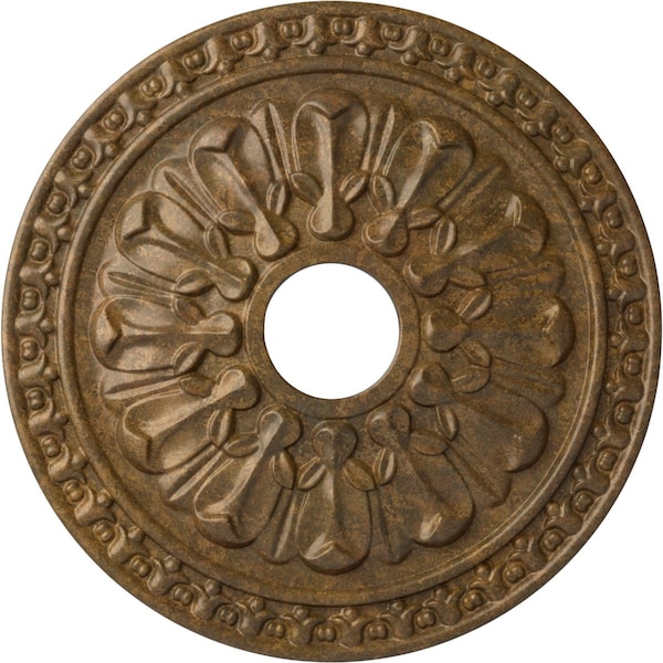 Ekena Millwork Warsaw Ceiling Medallion (Fits Canopies up to 3 1/2"), 18"OD x 3 1/2"ID x 1 3/8"P, Rubbed Bronze CM18WARZS - main
